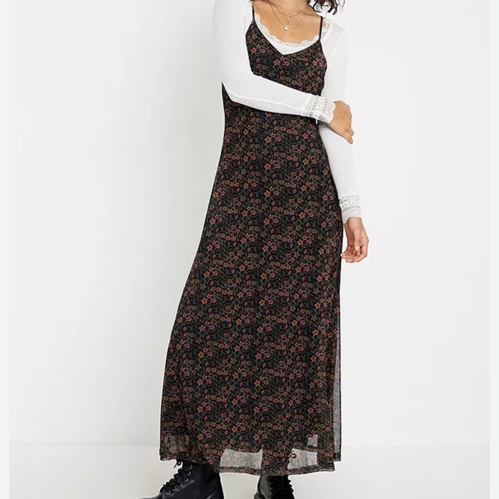 Urban Outfitters Floral Black Maxi Dress S